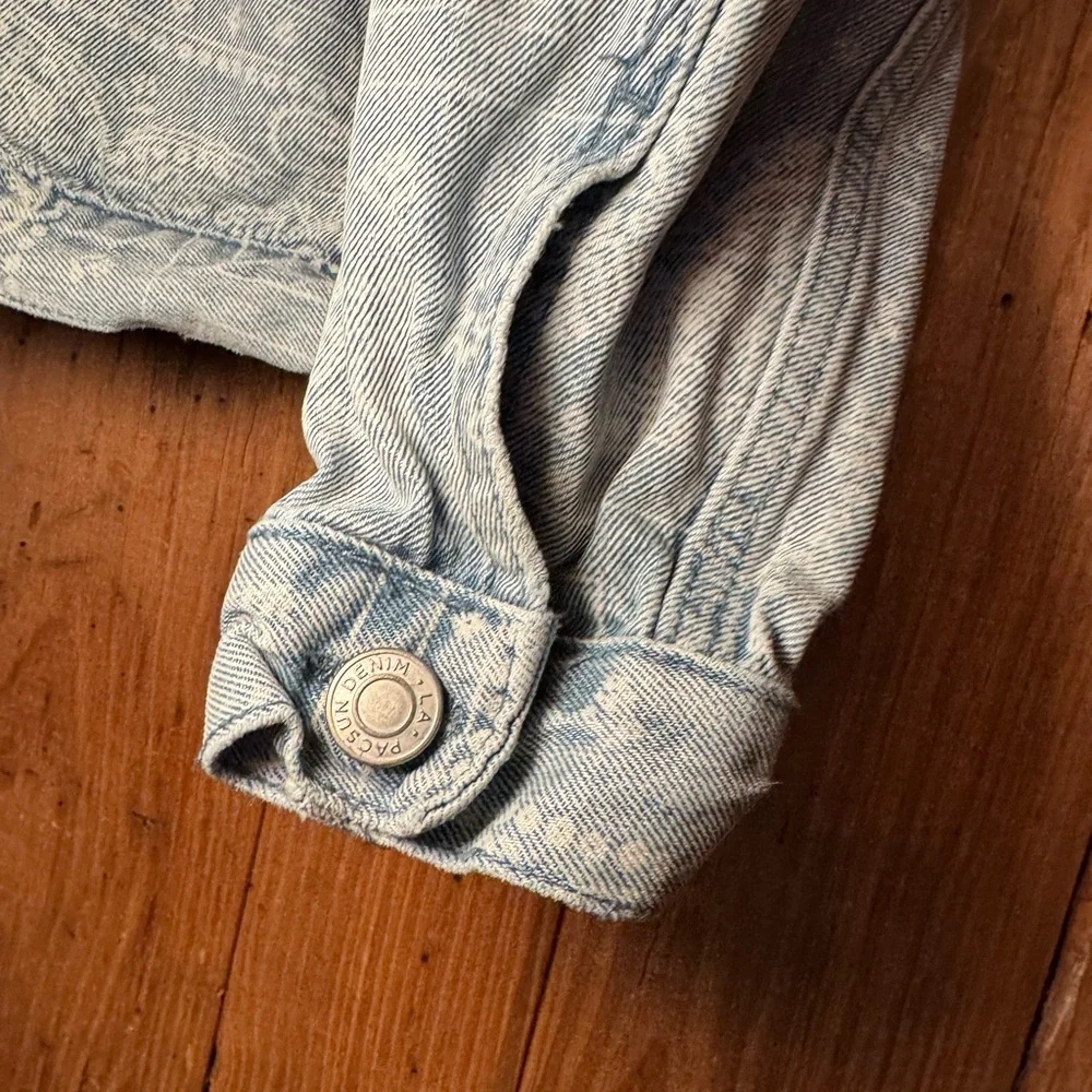 PacSun Men’s Light Wash Paisley Print Denim Jacket Size L - Picture 11 of 16
